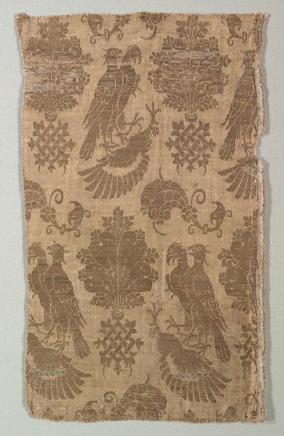 Gullmønstret silke med falker og heraldik, 1360-1400. av Unbekannt
