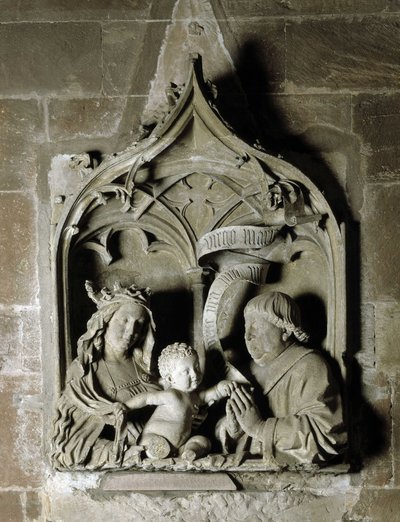 Gotisk kunst: epitafium av en kanonsteinskulptur av Nicholas av Leiden. 1463 Notre Dame-katedralen Strasbourg (Bas-Rhin) av Unbekannt