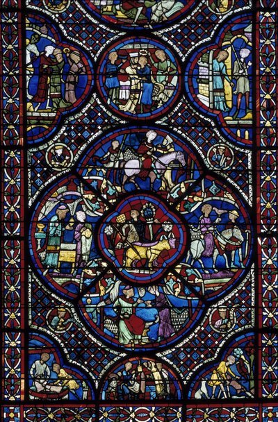 Gotisk kunst: livet til vidunderbarnet. Glassmalerier fra ambulatoriet til Cathedrale Saint Etienne de Bourges (Loir et Cher) av Unbekannt