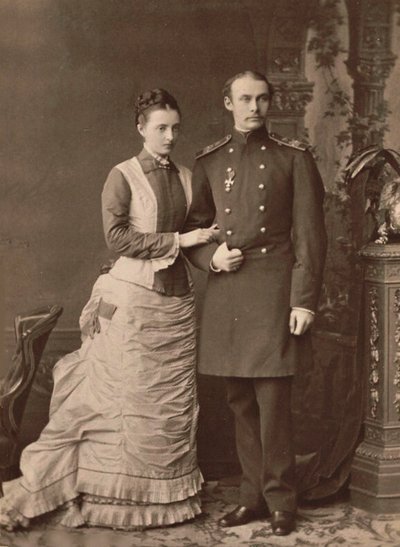 Storhertuginne Anastasia Mikhailovna av Russland og storhertug Frederick Francis III, 1878. av Unbekannt