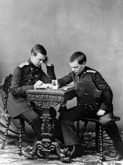 Storhertugene Alexander Alexandrovich og Vladimir Alexandrovich av Russland, c1859-c1861 av Unbekannt