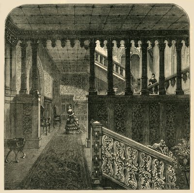Grand Staircase, Holland House, c1876. av Unbekannt