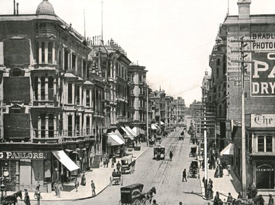 Grant Avenue ser nordover fra Market Street, San Francisco, USA, 1895. av Unbekannt