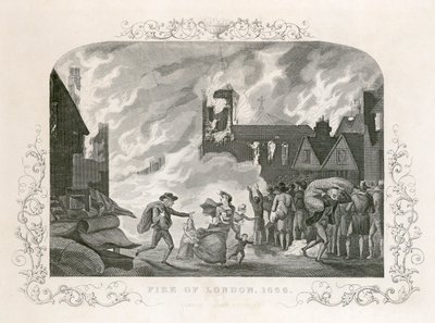 Great Fire of London, 1666 c1800-tallet av Unbekannt