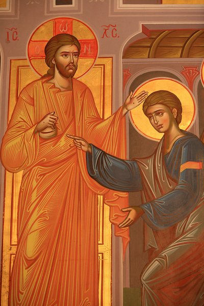 Gresk-ortodoks ikon som viser Kristus som viser hans sår Thessalonique Grece av Unbekannt
