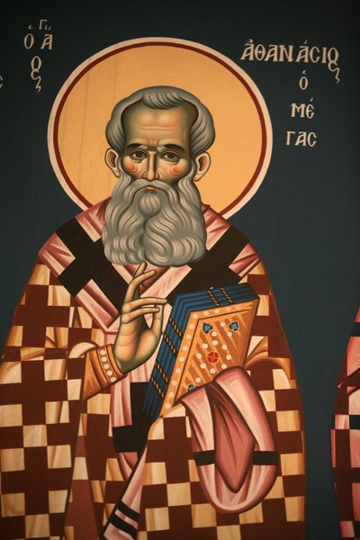 Gresk-ortodoks ikon som viser Saint Athanasos, den store Thessalonique, Hellas av Unbekannt