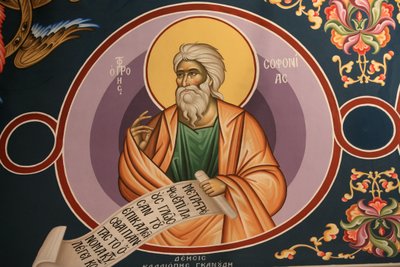 Gresk-ortodoks ikon som viser Saint Sophonias Thessalonique Hellas av Unbekannt