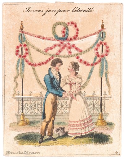 Gratulasjonskort jeg sverger til deg for evigheten, Kjærlighet og troskap, etter 1815. av Unbekannt