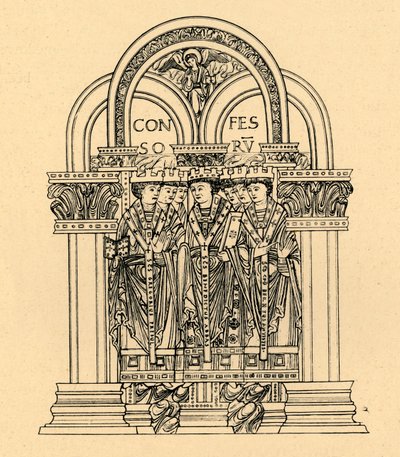 Gregory den store, St. Benedict og St. Cuthbert, 1908 av Unbekannt