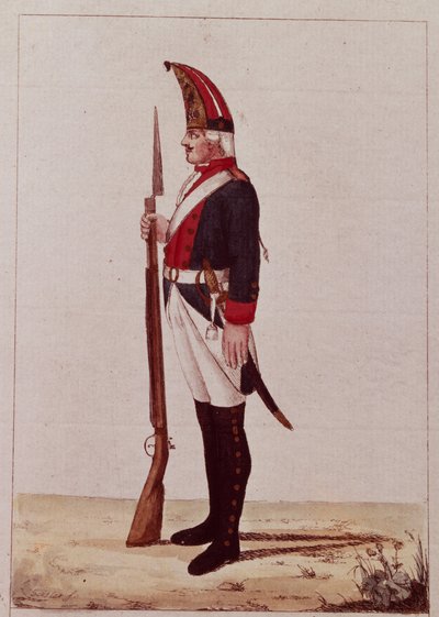 Grenader fra den første marinebataljonen, 1786 av Unbekannt