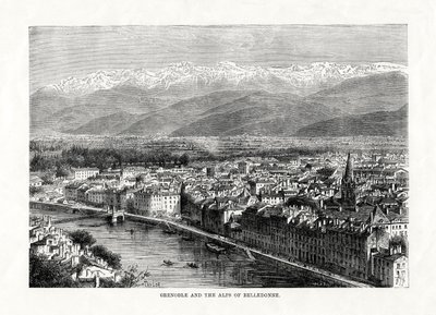 Grenoble og Alpene i Belledonne, Frankrike, 1879 av Unbekannt