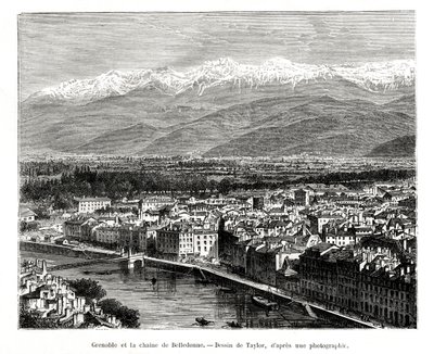 Grenoble fra Belledonne-området, Frankrike, 1886 av Unbekannt