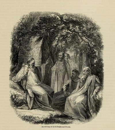 Group of Archdruids and Druids Fra boken Old England: A Pictorial Museum, 1845 av Unbekannt
