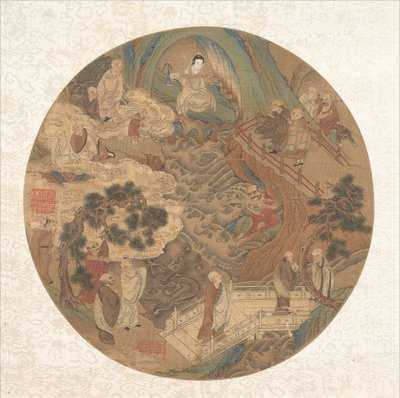 Guanyin og de seksten luohans, 1500-1700-tallet. av Unbekannt