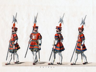 Vakt, kostymedesign for Shakespeares skuespill, Henry VIII, 1800-tallet av Unbekannt