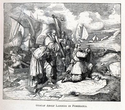 Gustav Adolf landing i Pommern, 1882 av Unbekannt