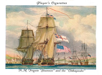H.M.Frigate Shannon and the Chesapeake, 1936. av Unbekannt