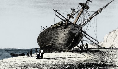 HMS Beagle lagt i land, Rio Santa Cruz, Patagonia, Sør-Amerika, 1834 1839 av Unbekannt