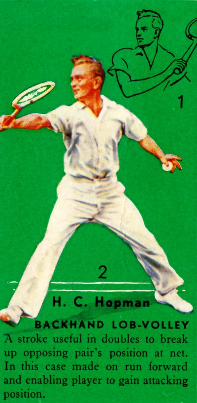 H. C. Hopman - Backhand Lob-Volley, c1935. av Unbekannt