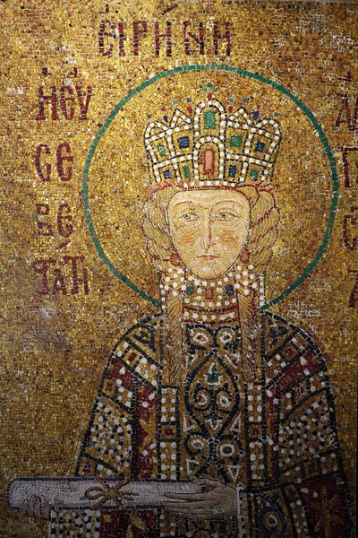 Hagia Sophia mosaikk: Keiserinne Irene holder en rulle Istanbul Turquie av Unbekannt