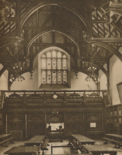 Hall of Grays Inn, hvor The Comedy of Errors ble spilt i Shakespeares levetid, c1935. av Unbekannt