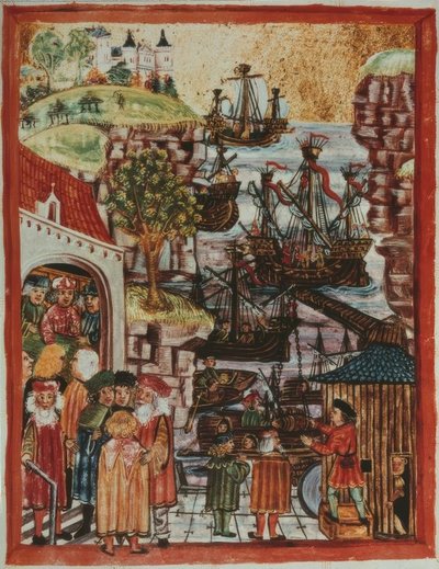 Hanseatiske skip 1497 / boklys. av Unbekannt