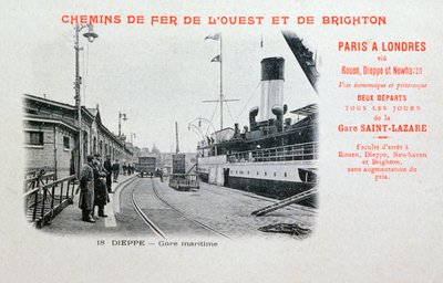 Havnestasjon, Dieppe, c1900 av Unbekannt