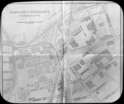 Harvard University campus map, Cambridge, Massachusetts, USA, slutten av 1800- eller begynnelsen av 1900-tallet av Unbekannt