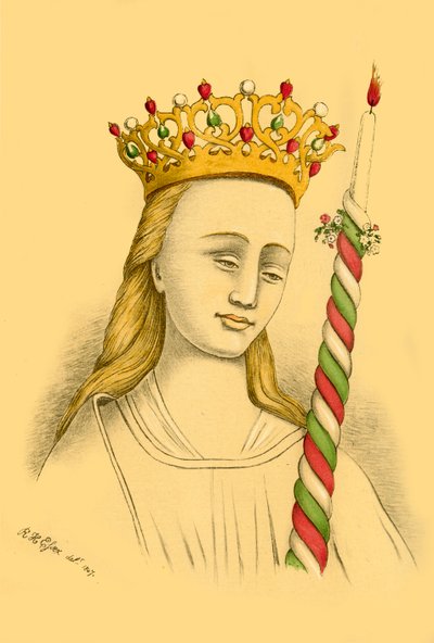 Hode II. Fra et av veggmaleriene i kirken i Eton, 1911. av Unbekannt
