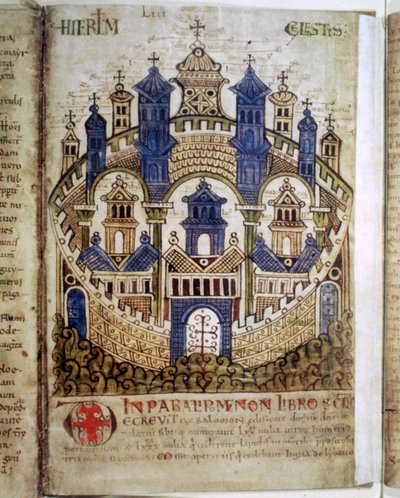 Heavenly Jerusalem, en side fra Liber Floridus, 1100-tallet av Unbekannt