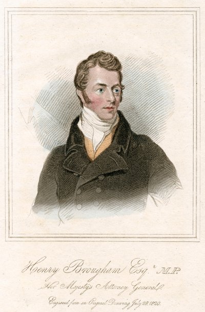 Henry Peter Brougham, 1st Baron Brougham og Vaux, skotsk advokat og politiker, c1820 av Unbekannt