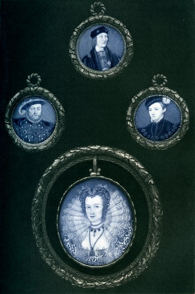 Henry VII, Henry VIII, Edward VI, Elizabeth I, 1500-tallet, 1896 av Unbekannt