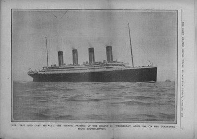 Hennes første og siste reise: Titanic Passing up the Solent onsdag 10. april..., 1912. av Unbekannt