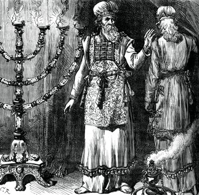 Yppersteprester, viser efoden og linklærne, c1880 av Unbekannt