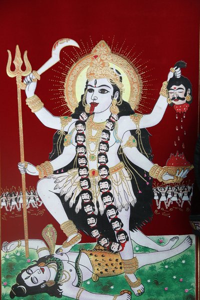 Hindu-gudinnen Kali, Kathmandu, Nepal av Unbekannt