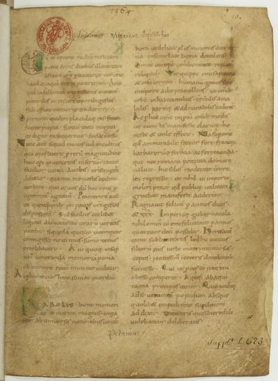 Historia Brittonum av Nennius. Første side av manuskript, 1000-tallet av Unbekannt