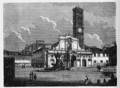 Historien om det gamle Roma. Santa Maria in Cosmedin er en mindre basilikakirke i Roma, Italia. Det ligger i Ripa-området. av Unbekannt