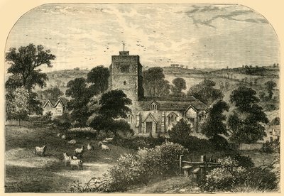 Hornsey kirke i 1750, c1876. av Unbekannt