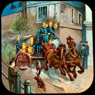 Hestetrukket brannbil, c1800-tallet av Unbekannt
