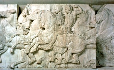 Ryttere fra Parthenon-frisen, 438-432 f.Kr av Unbekannt