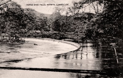 Horseshoe Falls ved elven Dee, nær Llangollen, Wales, tidlig på 1900-tallet av Unbekannt