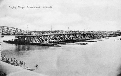 Howrah-broen over Hooghly-elven, Calcutta, India, tidlig på 1900-tallet av Unbekannt