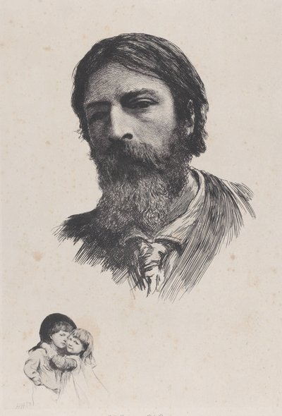 Hubert Herkomer A.R.A. og hans barn, etter 1879. av Unbekannt