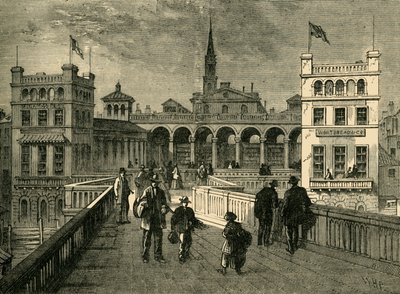 Hungerford Market, fra broen, i 1850, 1881. av Unbekannt