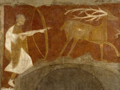 Jaktscene, første halvdel av 1100-tallet muligens 1129-34. av Unbekannt