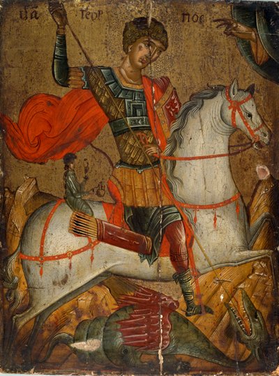 Ikon av St. George som dreper dragen, 1400-1500-tallet av Unbekannt