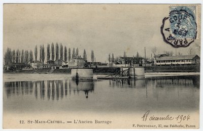 Ile de France, Val de Marne, Creteil: utsikt over den gamle demningen på Marne - Postkort datert 1904 av Unbekannt