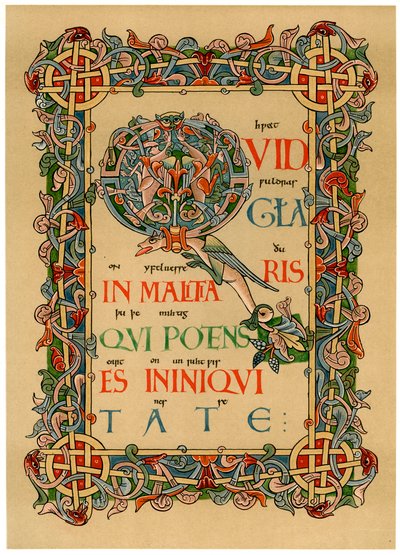 Opplyst initial Q, c1073 av Unbekannt