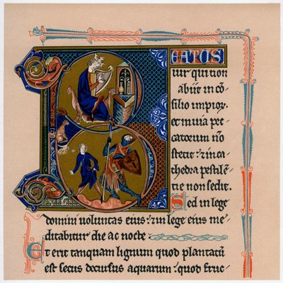 Opplyst begynnelsebokstav B, 1200-tallet, 1901 av Unbekannt