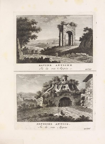 Illustrasjon hentet fra boken Ancient and modern views the most interesting of the city of Rome av ukjent forfatter og utgitt av Av Venanzio Monaldini, Stefano Piale in Piazza di Spagna (it, [ca. 1820]) av Unbekannt